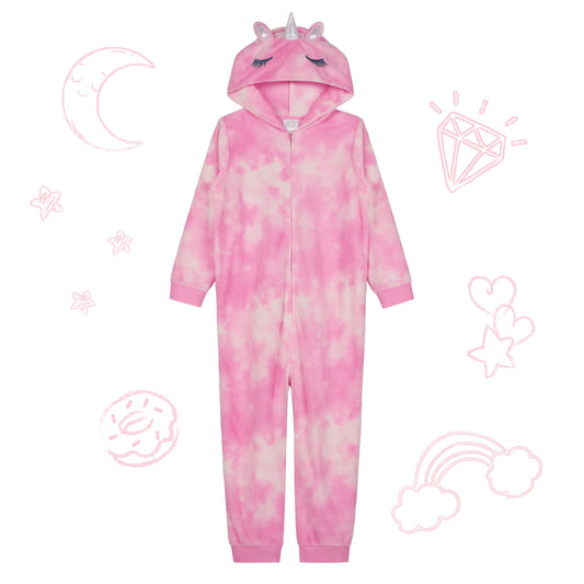 Unicorn;@A Fleece Hooded Animal Onesie