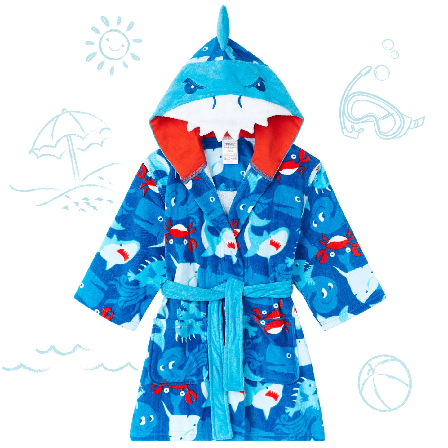Boys' 3D Character Hood Cotton Terry Cover Up
