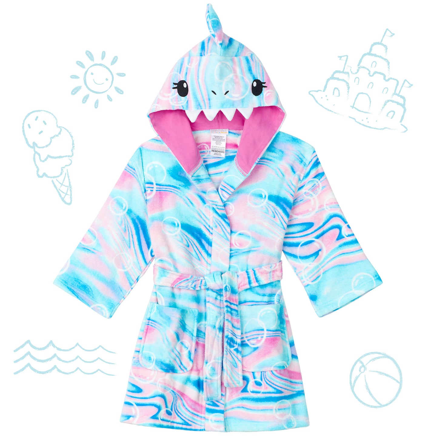 Girls 3D Character Hood Cotton Terry Cover Up