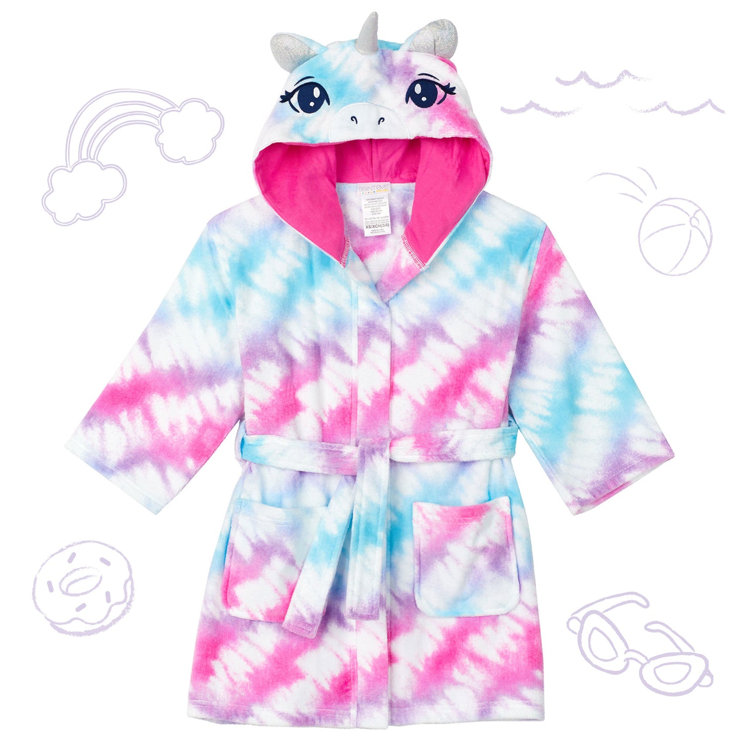 Girls 3D Character Hood Cotton Terry Cover Up
