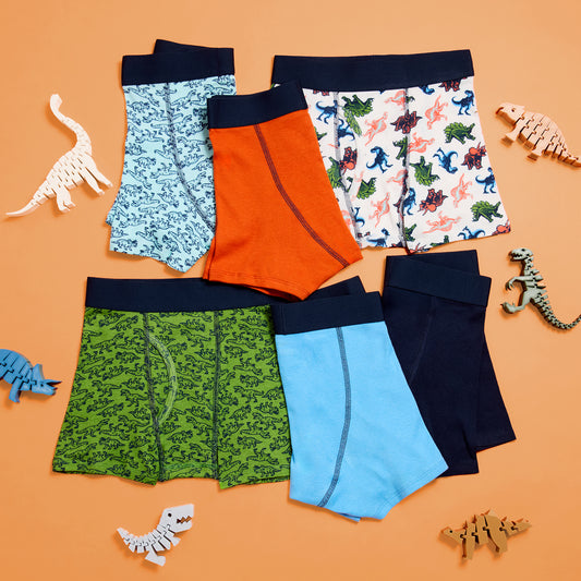 Chomp Squad Pack;@A Boys Cotton Boxer Brief Underwear 6-Pack in Chomp Squad Pack
