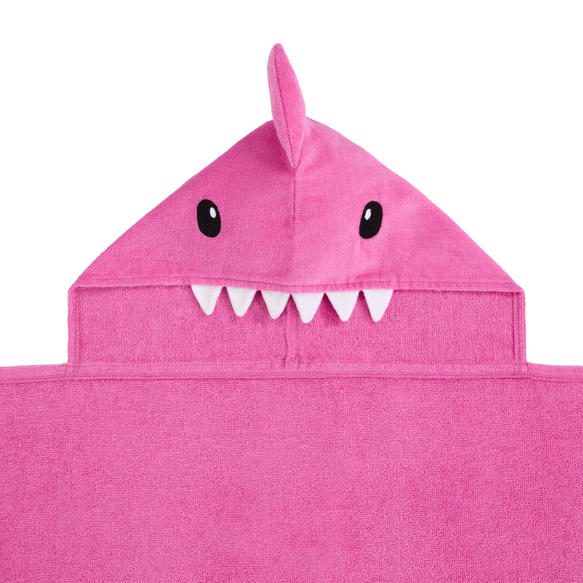 Sharkberry Pink & Lavender Bite;@A 2 Pack Hooded Shark Towels in Sharkberry Pink & Lavender Bite
