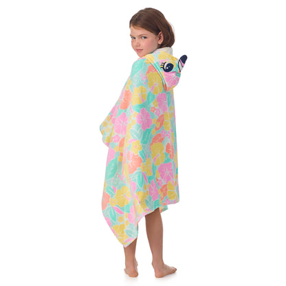 Tutti Frutti Flamingo;@A girl wearing Character Hooded Towels in Tutti Frutti Flamingo
