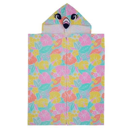 Tutti Frutti Flamingo;@A Character Hooded Towels in Tutti Frutti Flamingo
