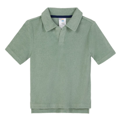 Savannah Moss;@A Boys' Terry Polo Short Set in Savannah Moss
