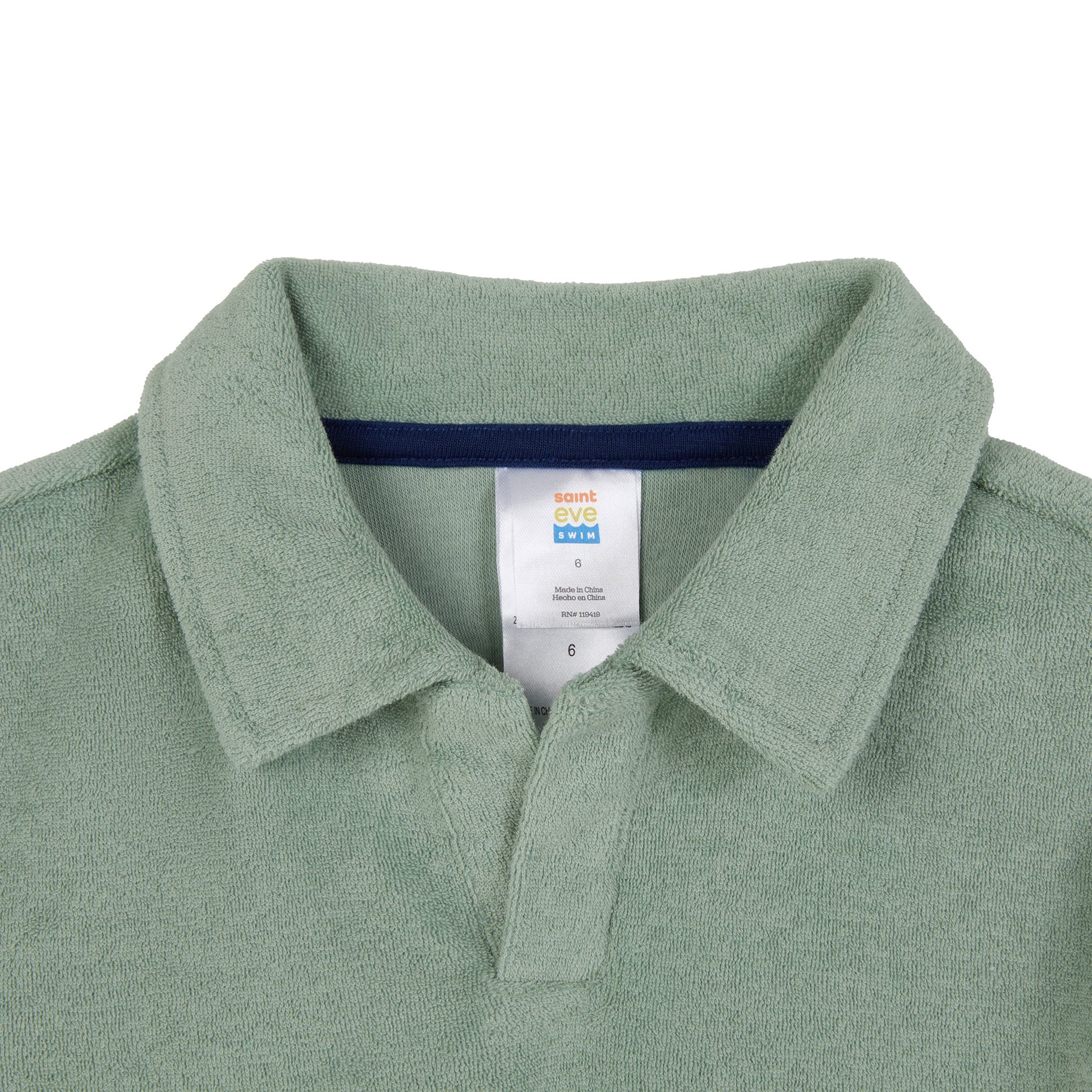 Savannah Moss;@A Boys' Terry Polo Short Set in Savannah Moss
