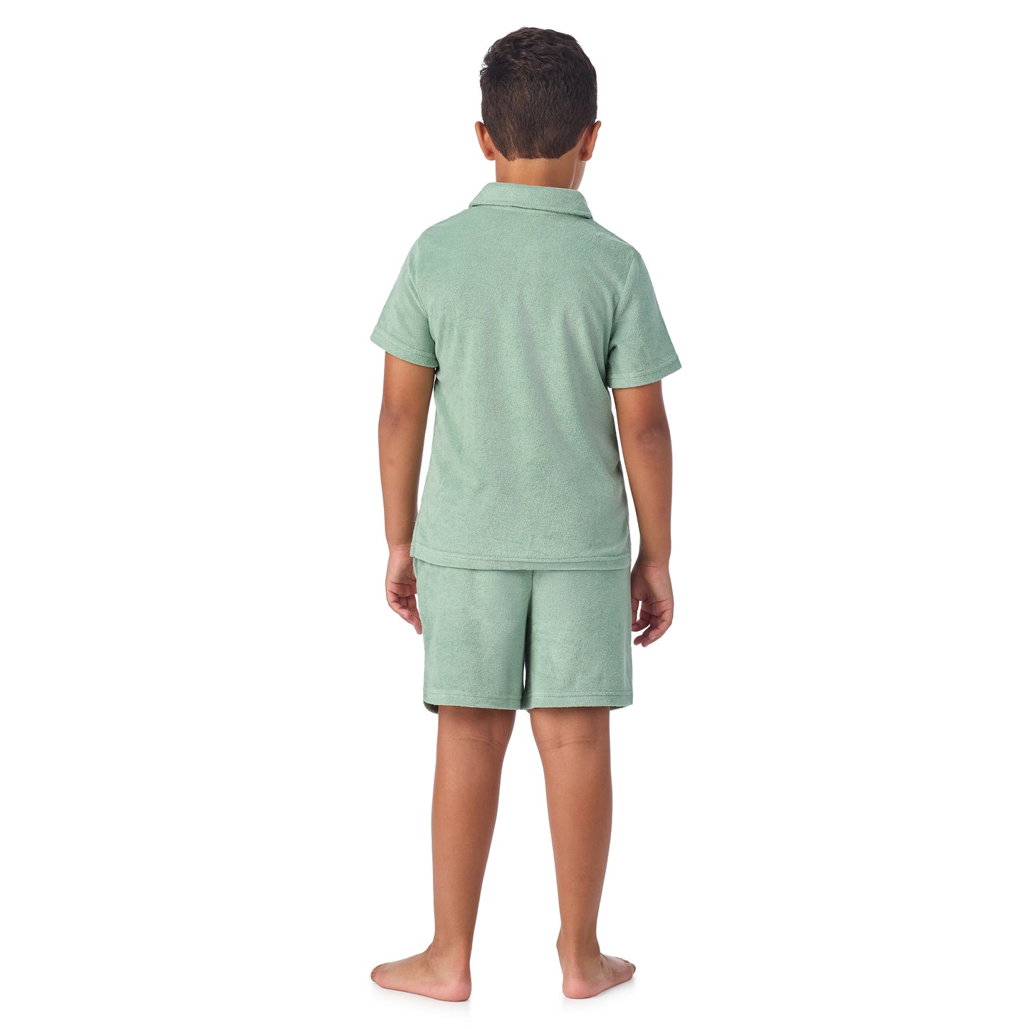 Savannah Moss;@A Boys' Terry Polo Short Set in Savannah Moss
