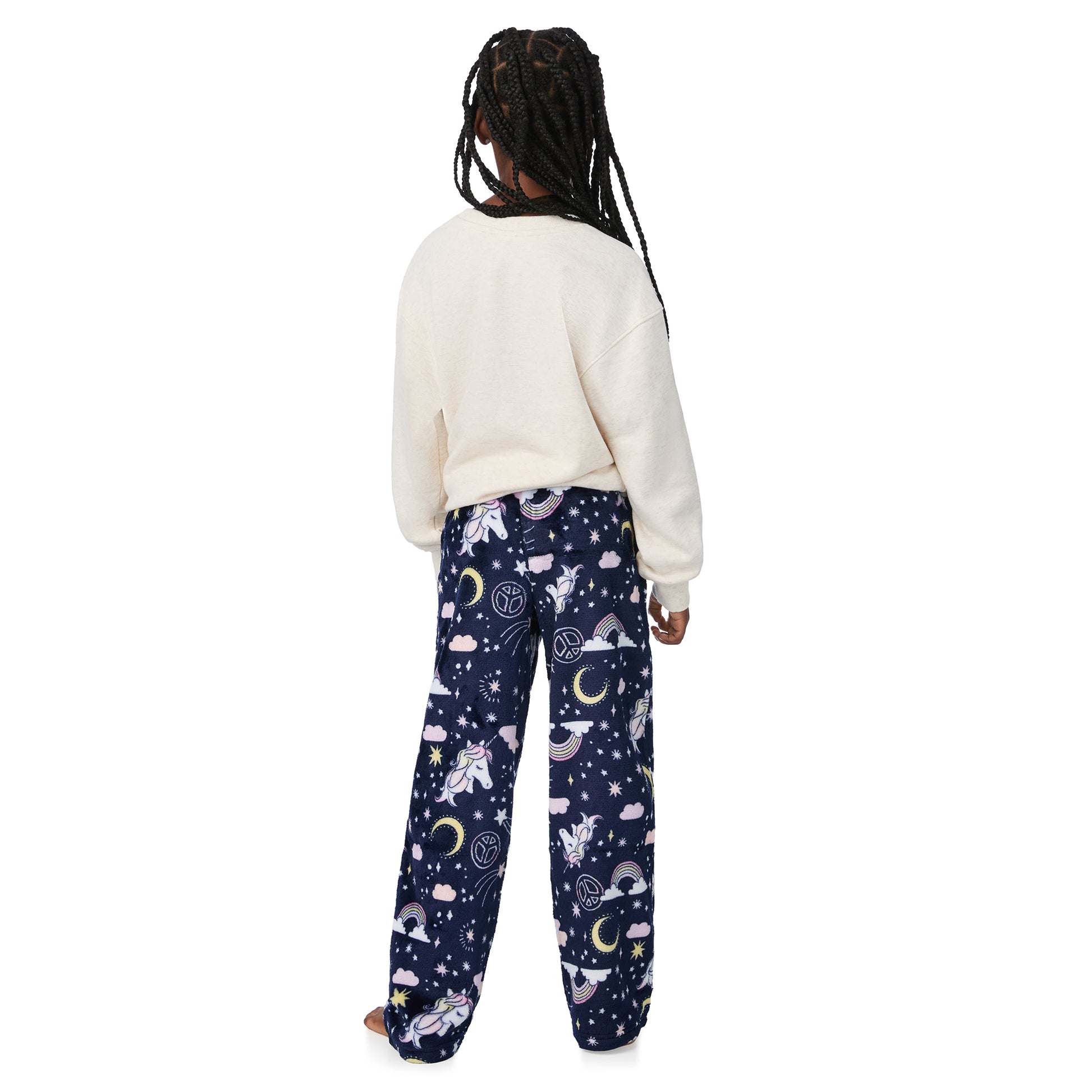 Dreamscape Lilac;@A girl wearing 2 Pack Fuzzy Pj Pants