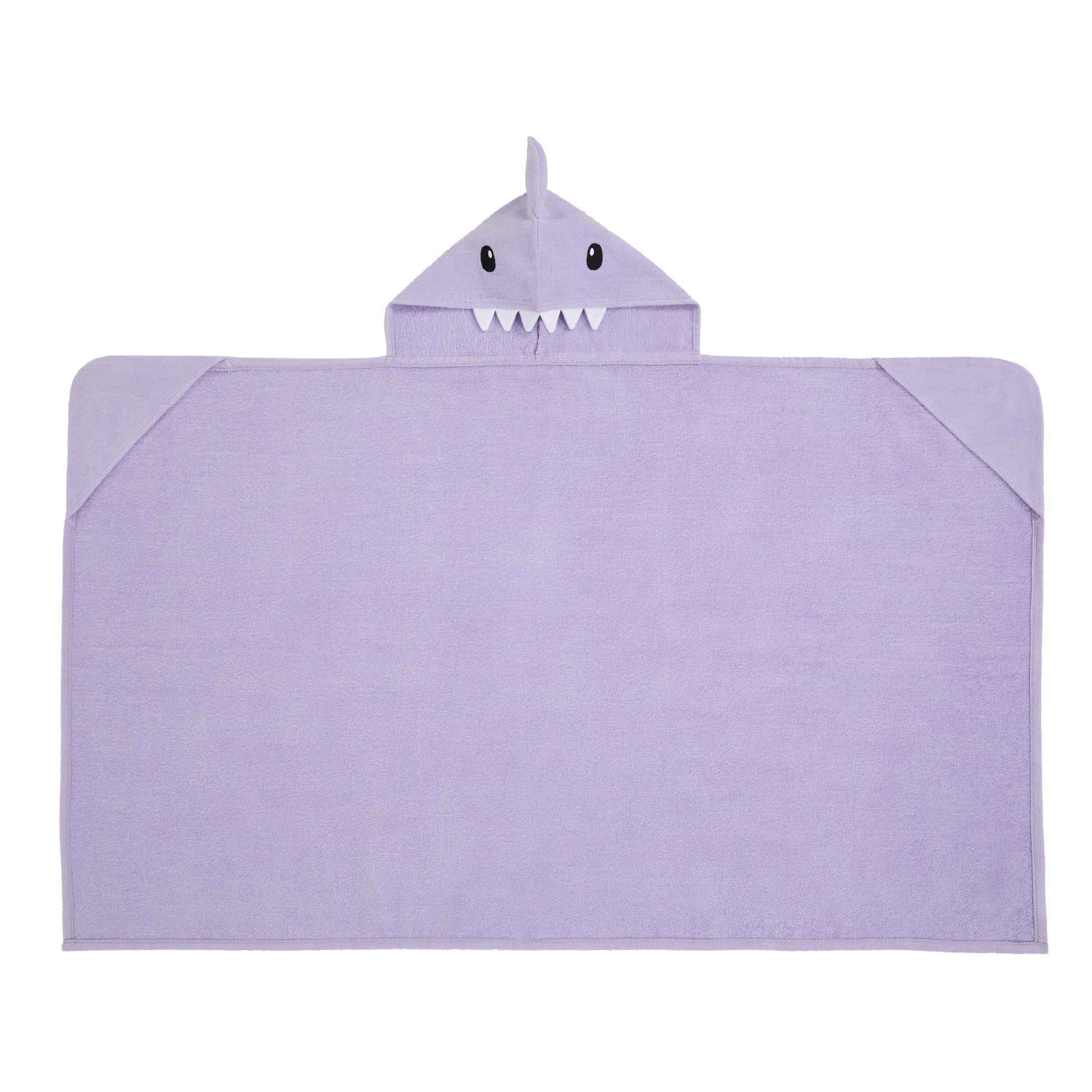 Sharkberry Pink & Lavender Bite;@A 2 Pack Hooded Shark Towels in Sharkberry Pink & Lavender Bite
