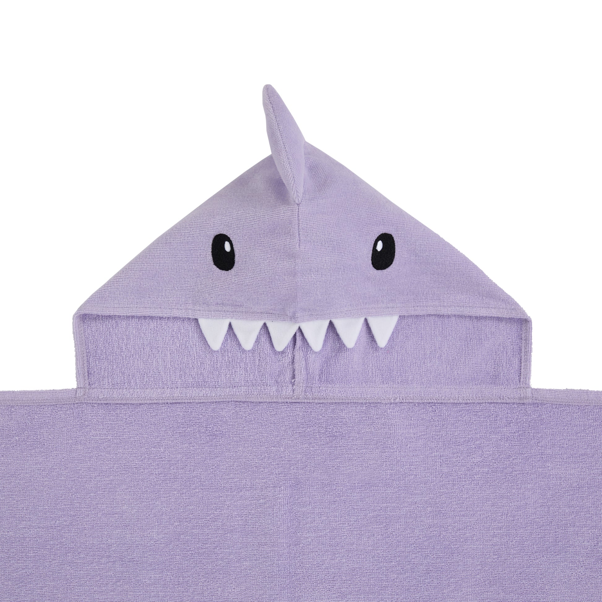 Sharkberry Pink & Lavender Bite;@A 2 Pack Hooded Shark Towels in Sharkberry Pink & Lavender Bite
