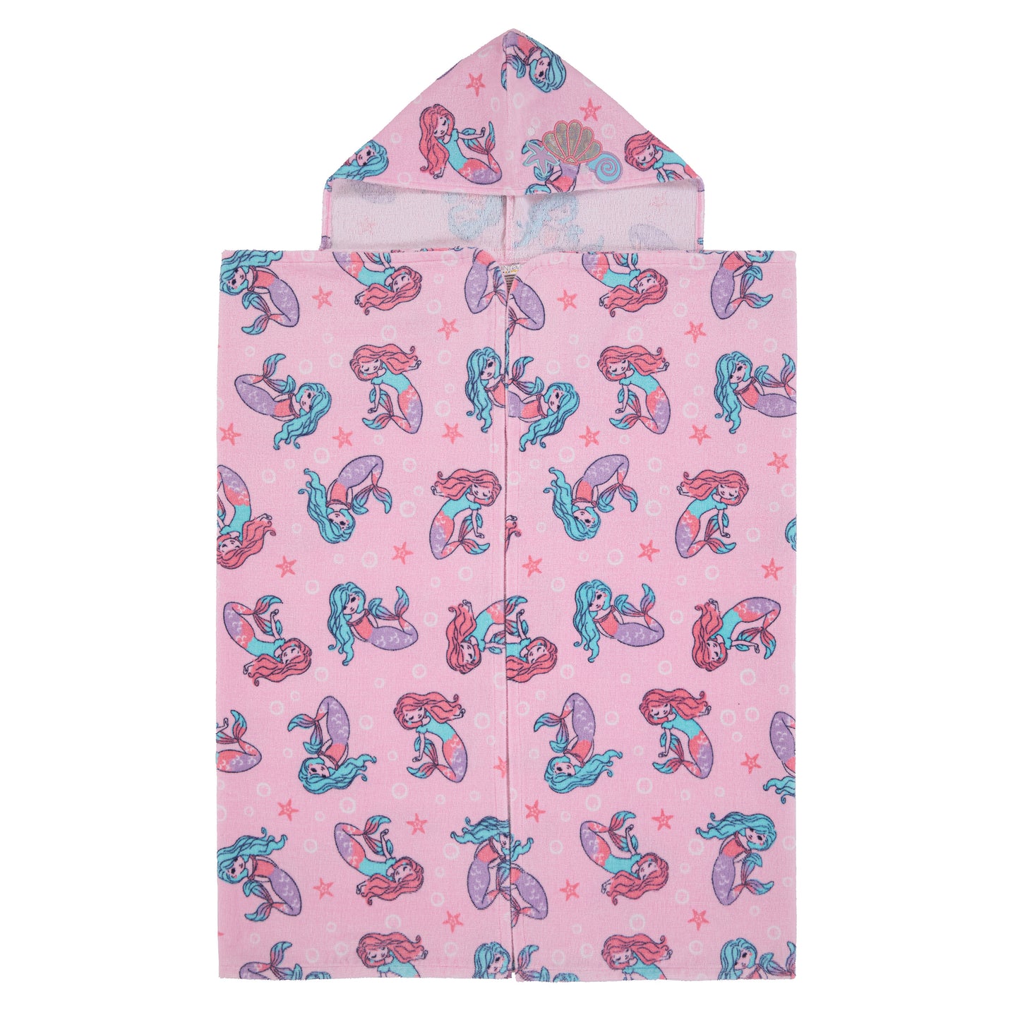 Mermaid Pink;@A Character Hooded Towels in Mermaid Pink
