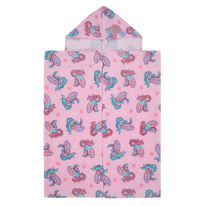 Mermaid Pink;@A Character Hooded Towels in Mermaid Pink
