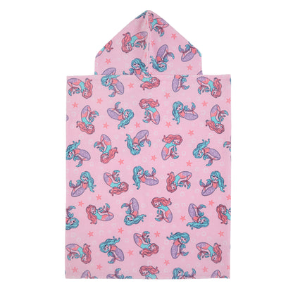 Mermaid Pink;@A Character Hooded Towels in Mermaid Pink

