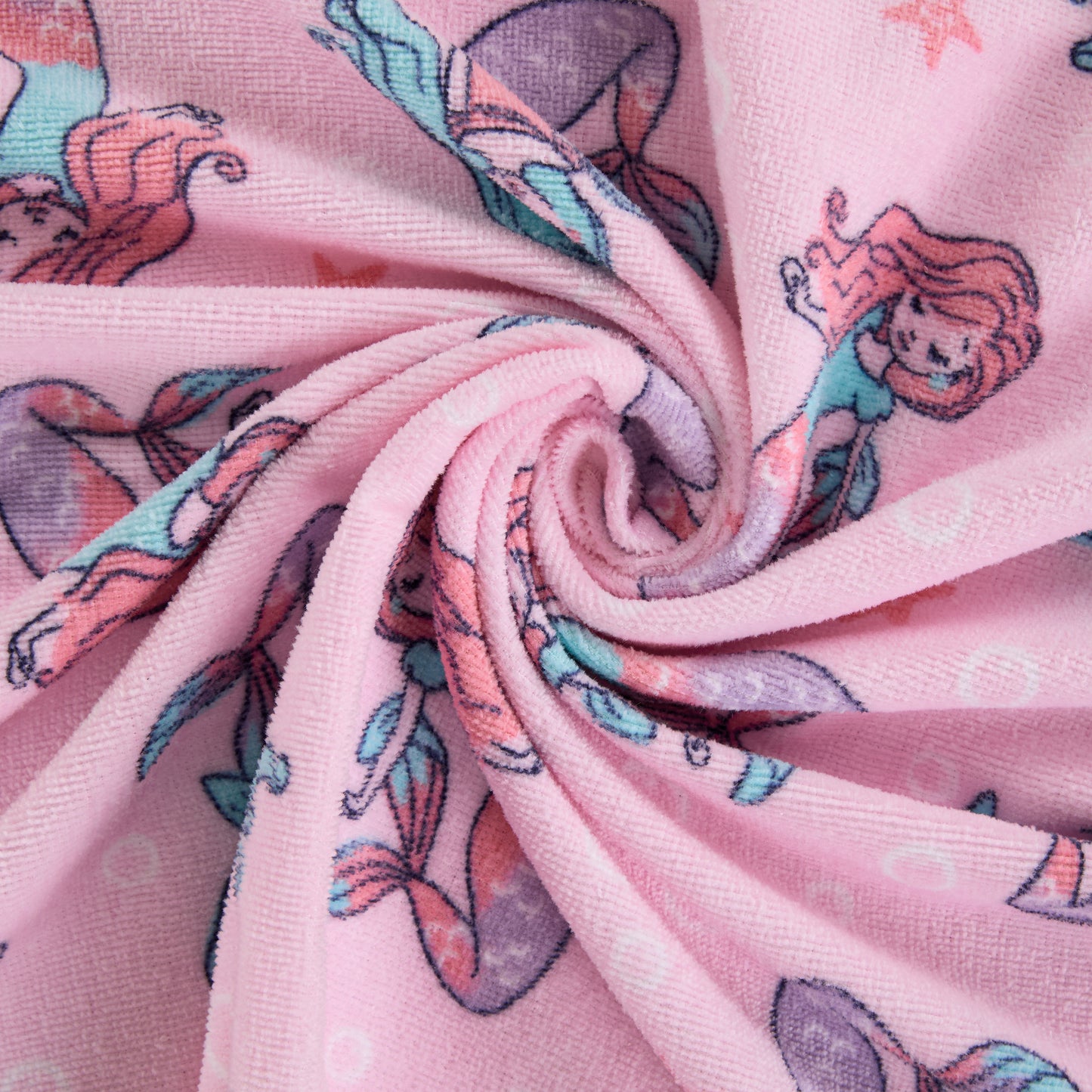 Mermaid Pink;@A Character Hooded Towels in Mermaid Pink
