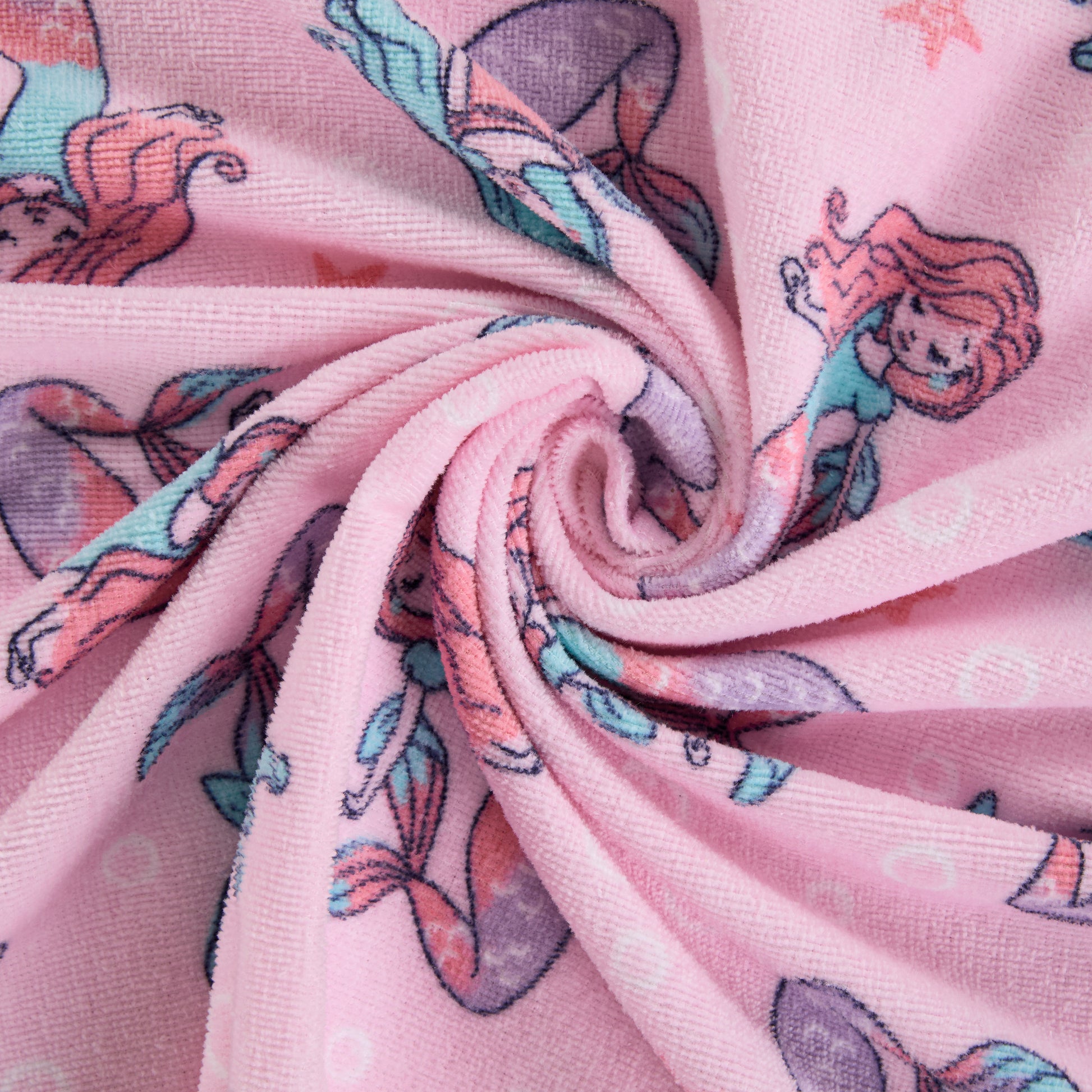 Mermaid Pink;@A Character Hooded Towels in Mermaid Pink
