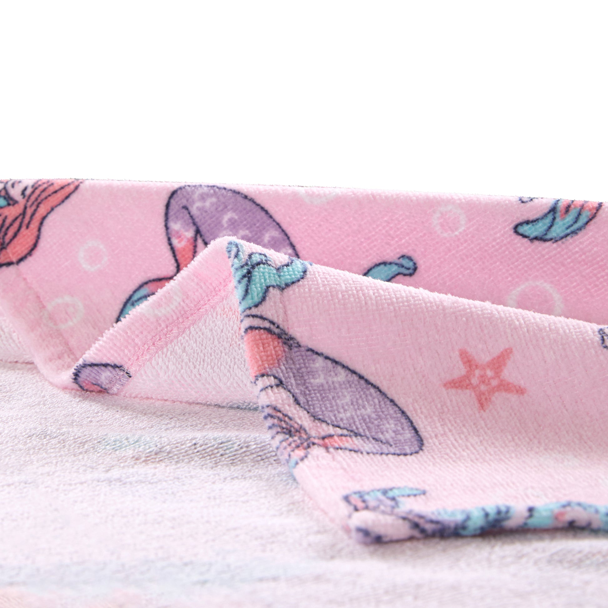 Mermaid Pink;@A Character Hooded Towels in Mermaid Pink
