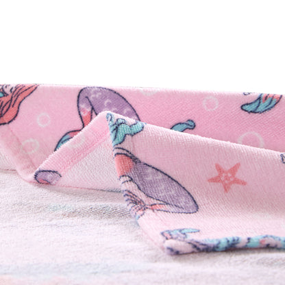Mermaid Pink;@A Character Hooded Towels in Mermaid Pink
