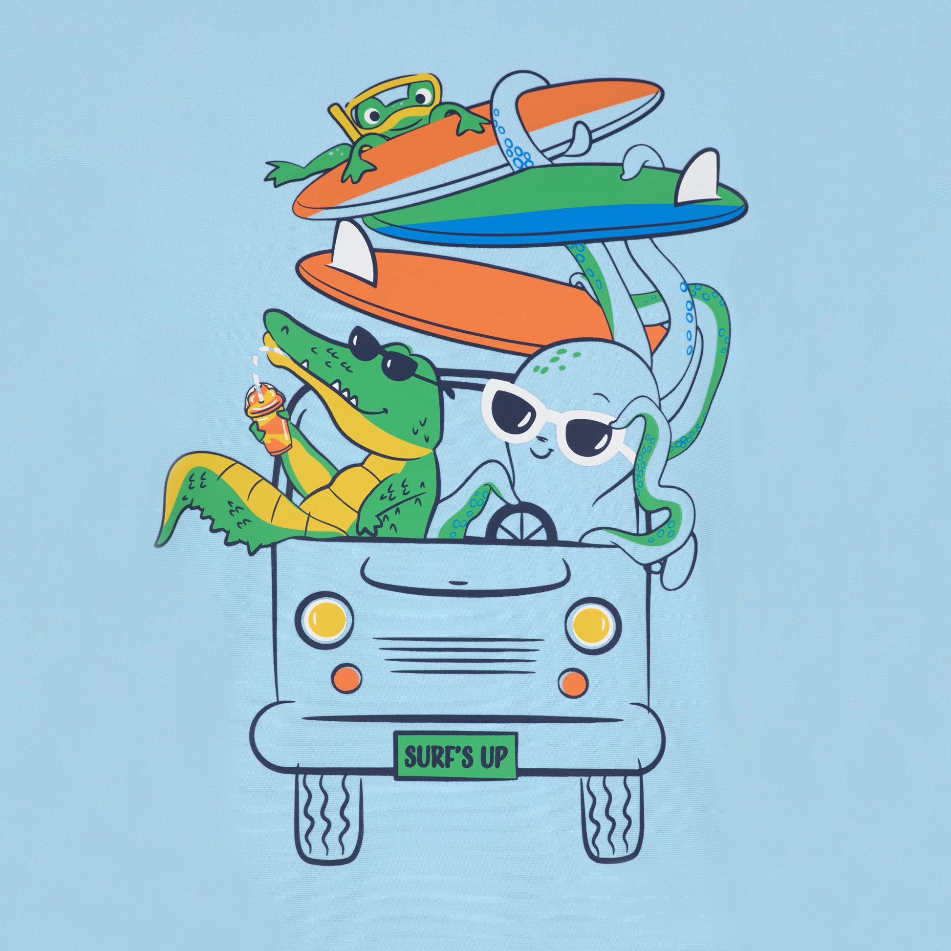 Ride the Wild Stripe;@A Boys' Short Sleeve Rashguard Set in Ride the Wild Stripe
