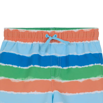 Ride the Wild Stripe;@A Boys' Short Sleeve Rashguard Set in Ride the Wild Stripe
