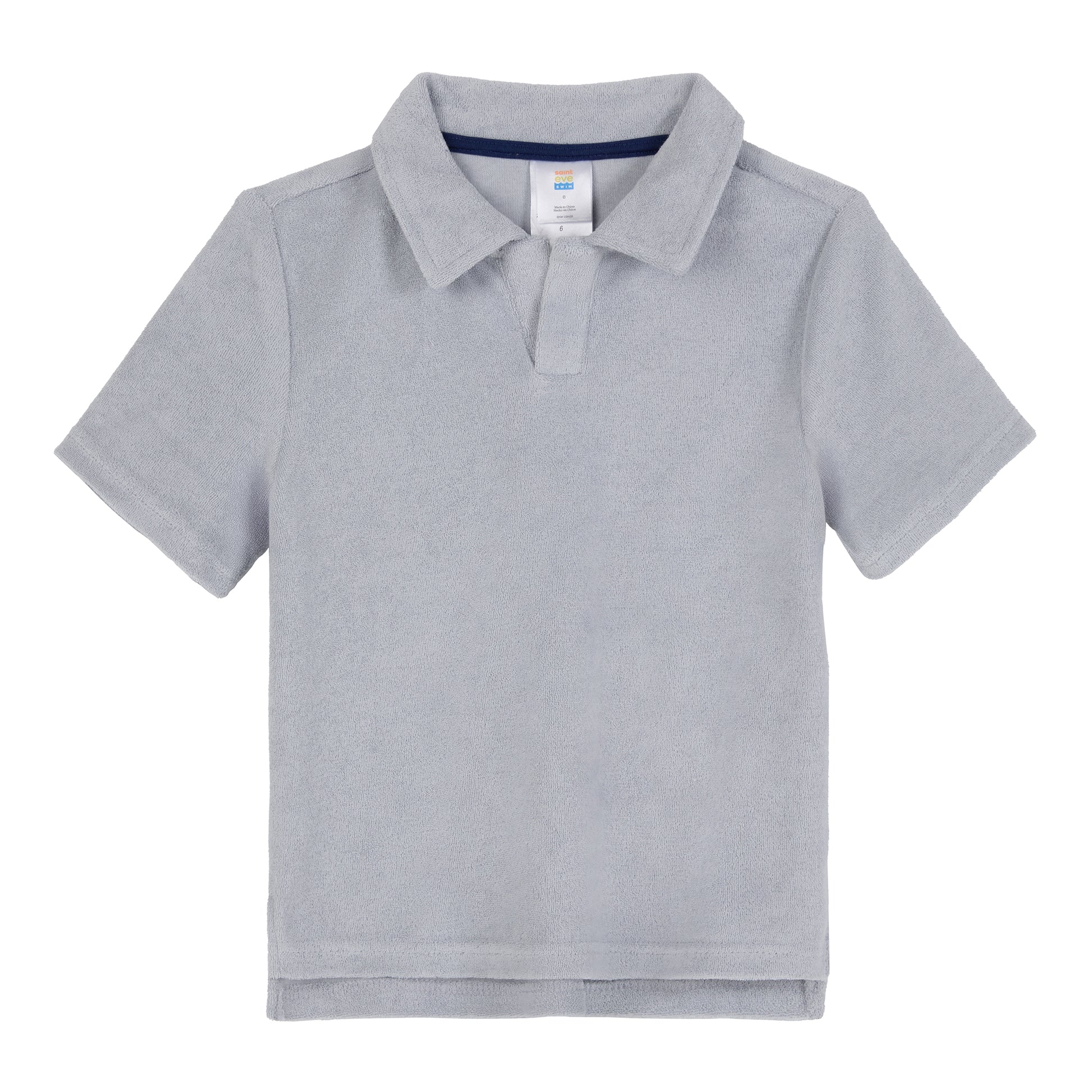Stone Harbor Grey;@A Boys' Terry Polo Short Set in Stone Harbor Grey
