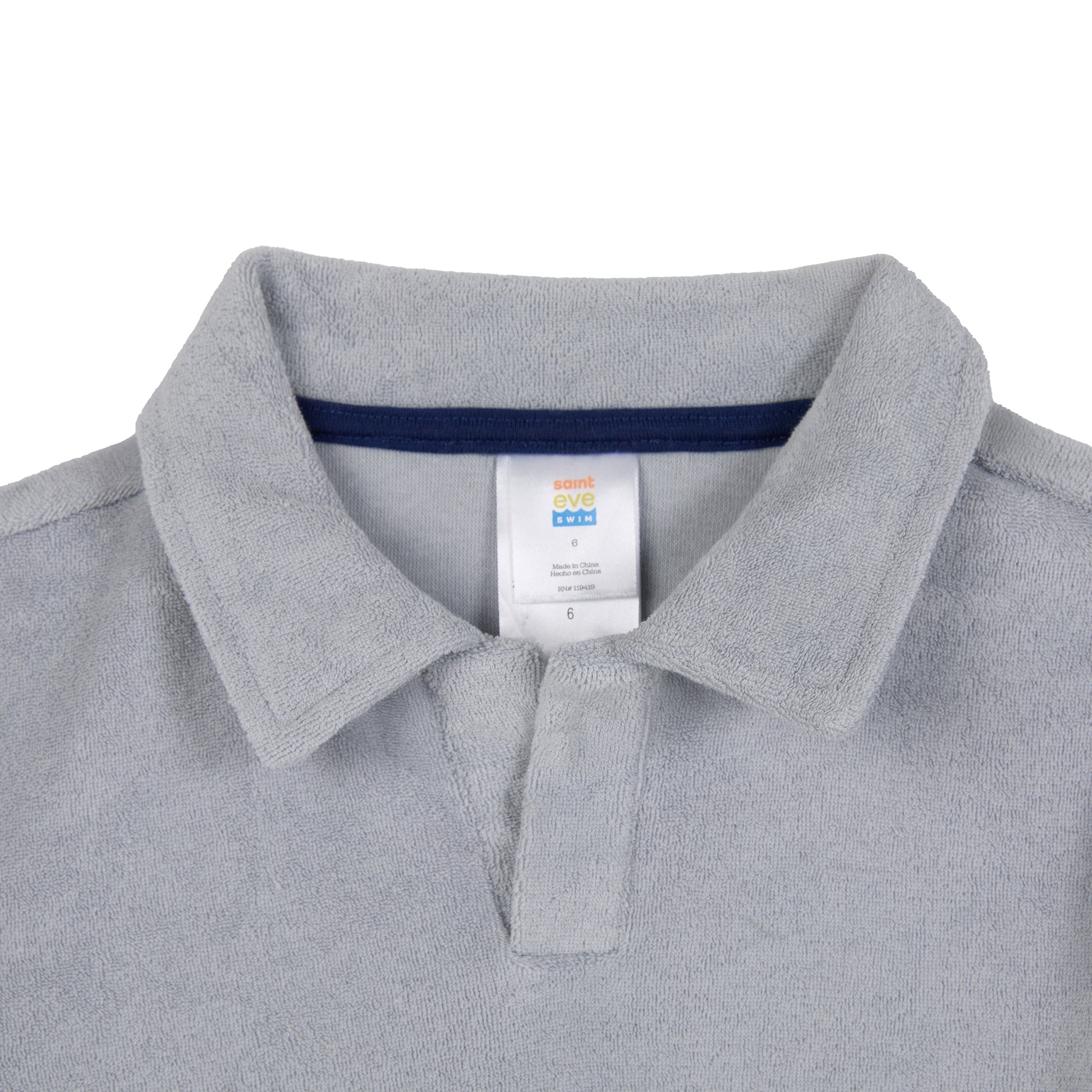 Stone Harbor Grey;@A Boys' Terry Polo Short Set in Stone Harbor Grey
