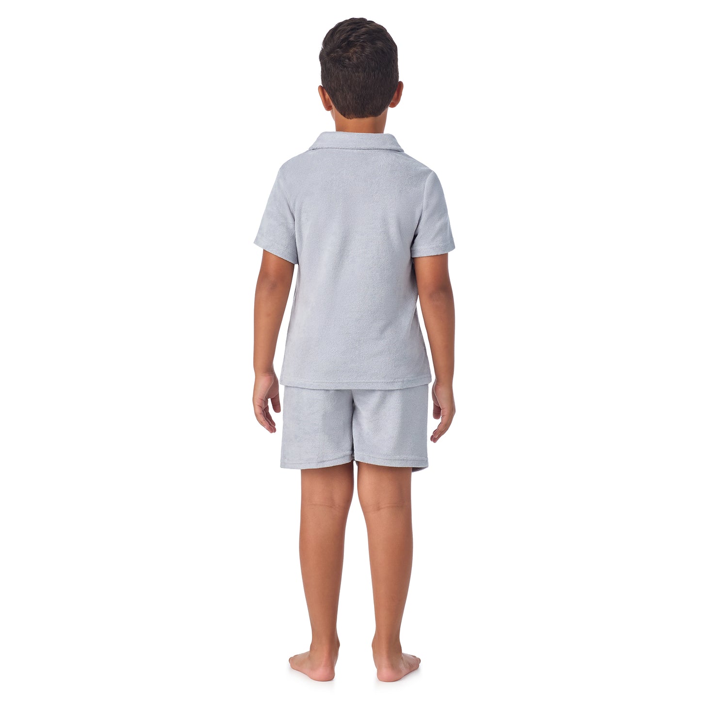 Stone Harbor Grey;@A Boys' Terry Polo Short Set in Stone Harbor Grey
