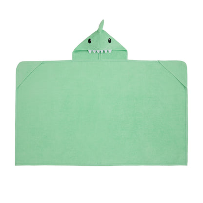 Fin-tastic Aqua & Seaweed Green;@A 2 Pack Hooded Shark Towels in Fin-tastic Aqua & Seaweed Green
