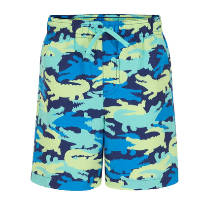 Gator Splash Camo;@A Boys' Short Sleeve Rashguard Set in Gator Splash Camo
