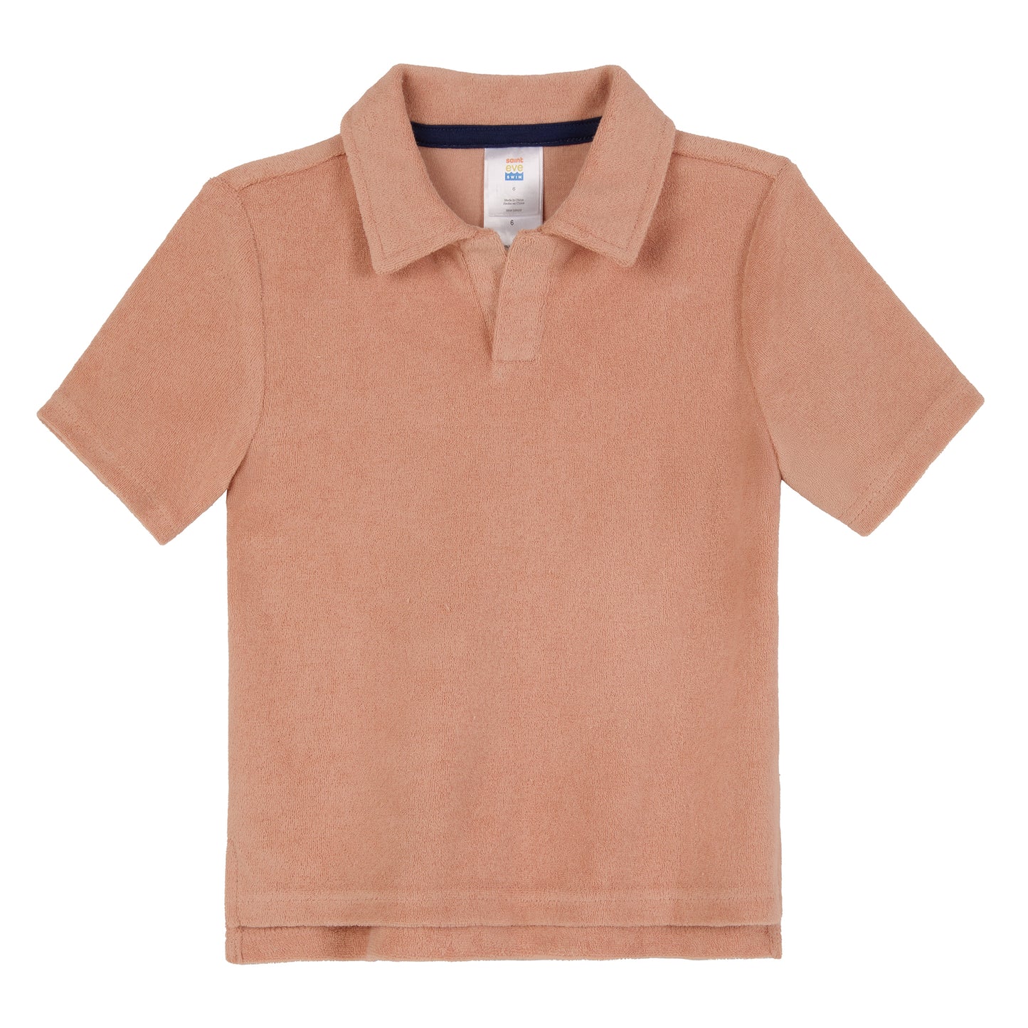 Georgia Peach;@A Boys' Terry Polo Short Set in Georgia Peach
