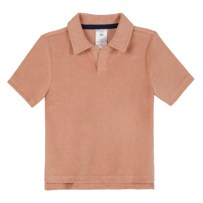 Georgia Peach;@A Boys' Terry Polo Short Set in Georgia Peach
