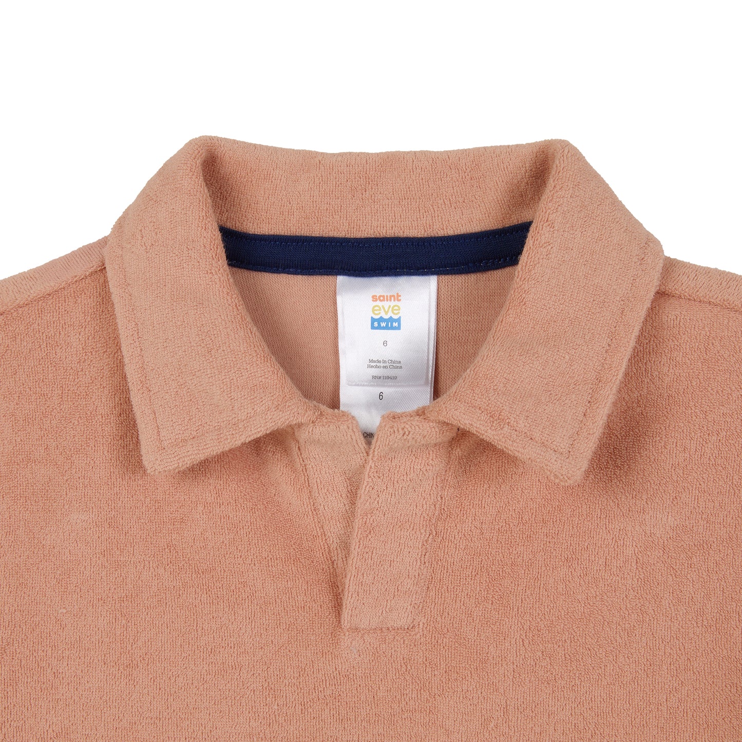 Georgia Peach;@A Boys' Terry Polo Short Set in Georgia Peach
