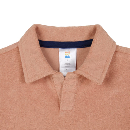 Georgia Peach;@A Boys' Terry Polo Short Set in Georgia Peach
