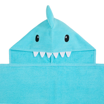 Fin-tastic Aqua & Seaweed Green;@A 2 Pack Hooded Shark Towels in Fin-tastic Aqua & Seaweed Green
