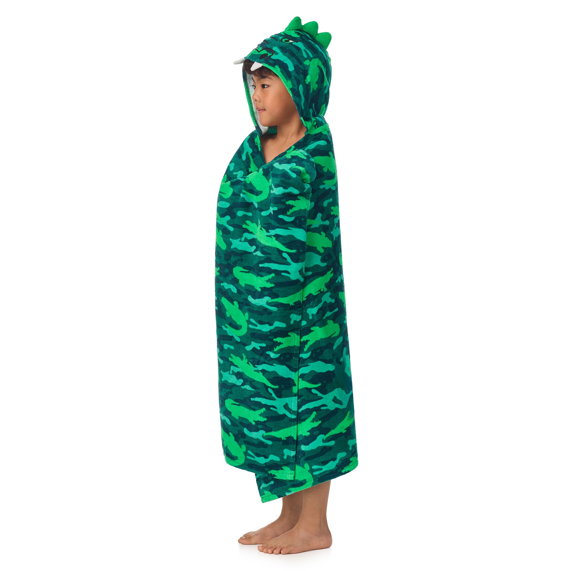 Gator Grove Green;@A boy wearing Character Hooded Towels in Gator Grove Green
