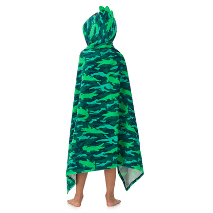 Gator Grove Green;@A boy wearing Character Hooded Towels in Gator Grove Green
