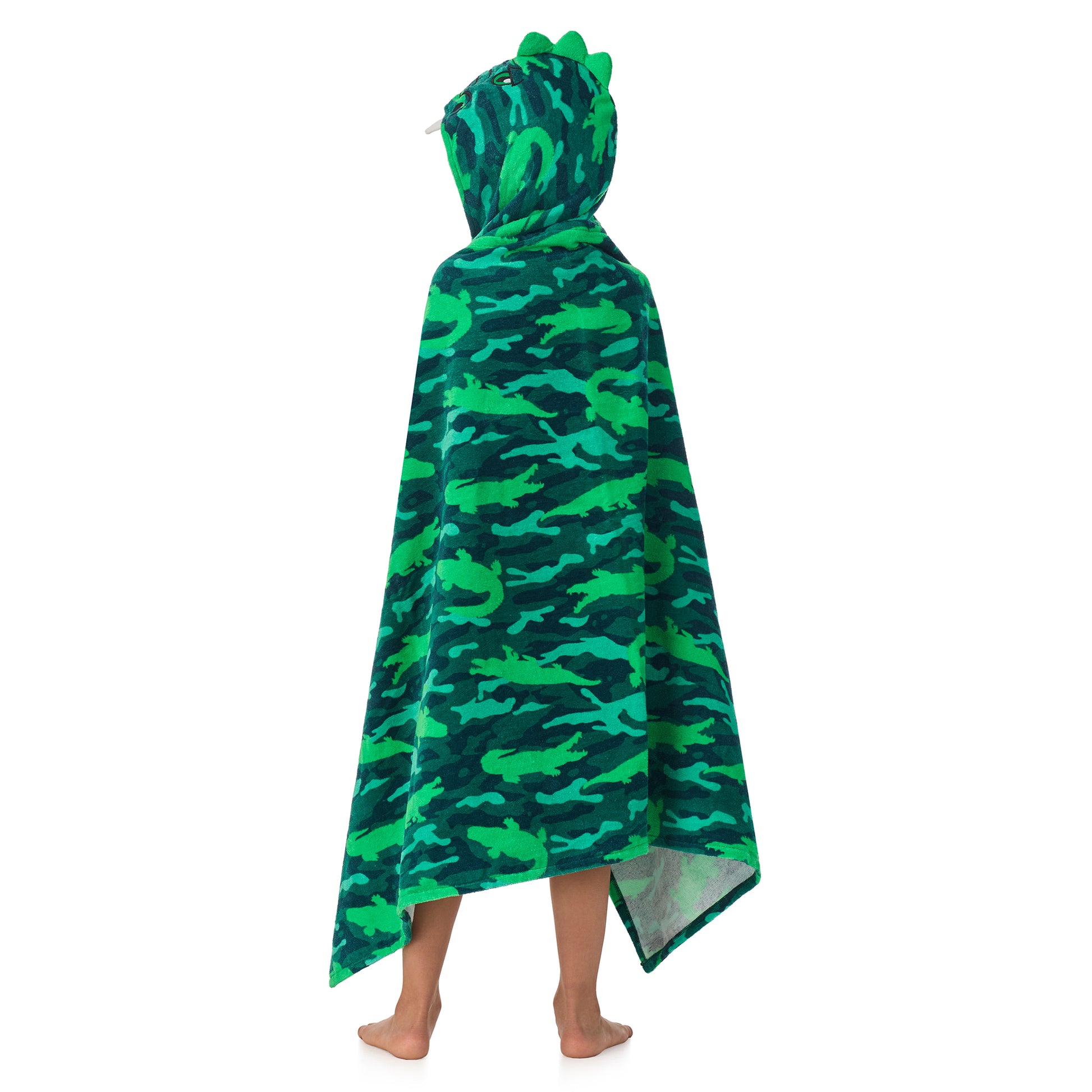 Gator Grove Green;@A boy wearing Character Hooded Towels in Gator Grove Green
