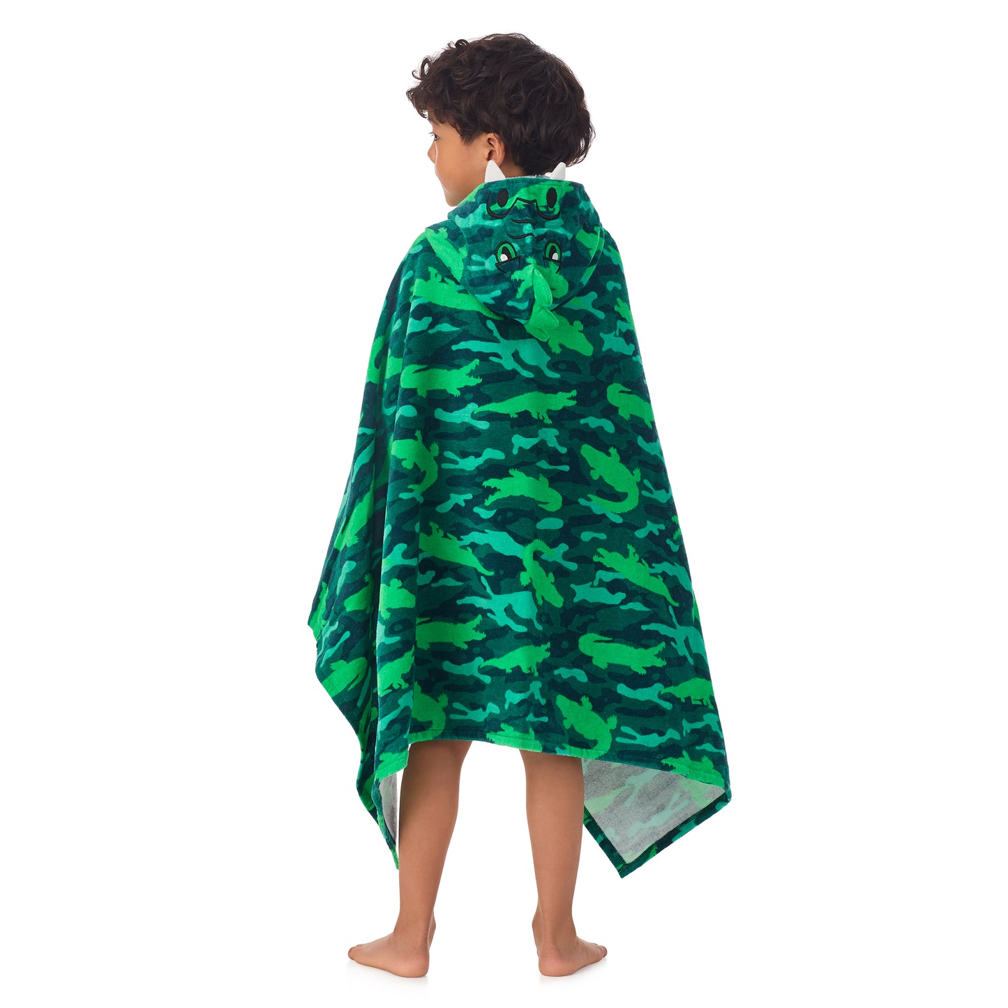 Gator Grove Green;@A boy wearing Character Hooded Towels in Gator Grove Green
