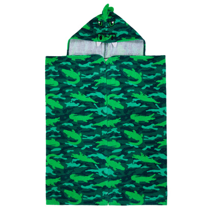Gator Grove Green;@A Character Hooded Towels in Gator Grove Green
