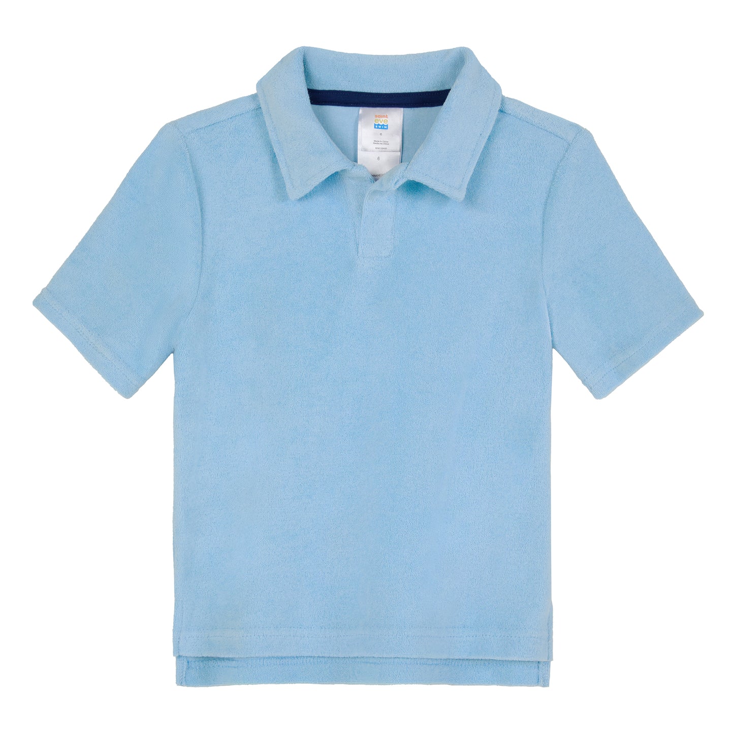 Malibu Tide;@A Boys' Terry Polo Short Set in Malibu Tide
