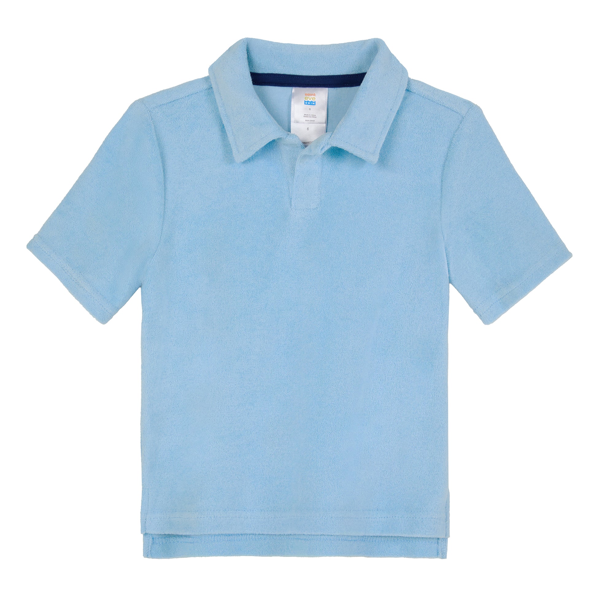 Malibu Tide;@A Boys' Terry Polo Short Set in Malibu Tide
