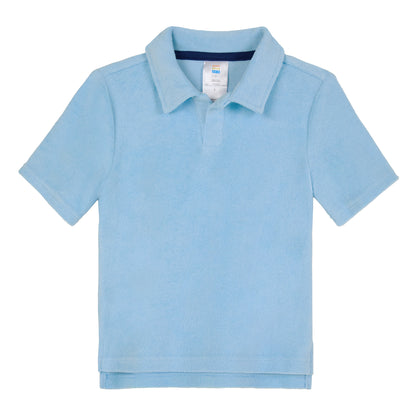 Malibu Tide;@A Boys' Terry Polo Short Set in Malibu Tide
