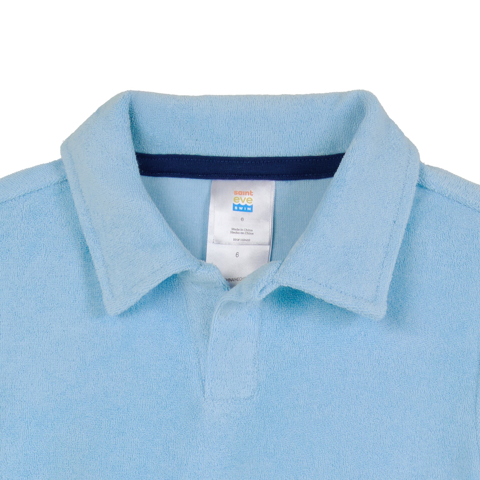Malibu Tide;@A Boys' Terry Polo Short Set in Malibu Tide
