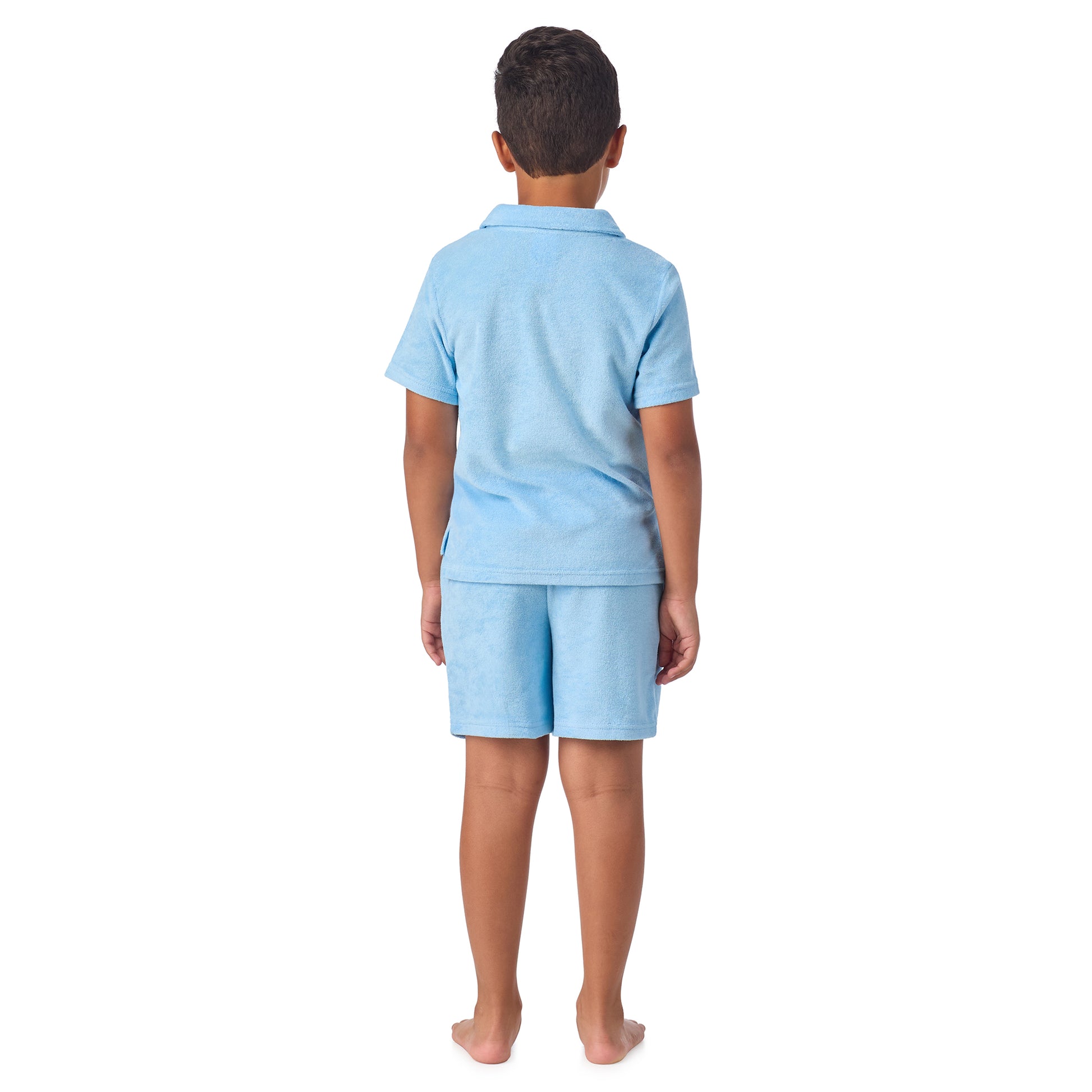 Malibu Tide;@A Boys' Terry Polo Short Set in Malibu Tide