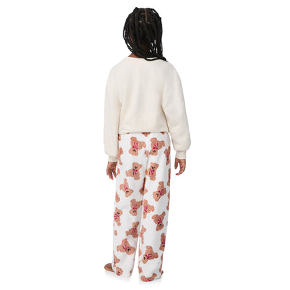 Bubblegum Bears;@A girl wearing 2 Pack Fuzzy Pj Pants