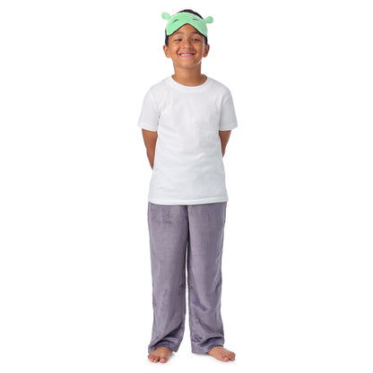 Stargazer Silver;@A boy wearing 2 Pack Fuzzy PJ Pants with Eye Mask