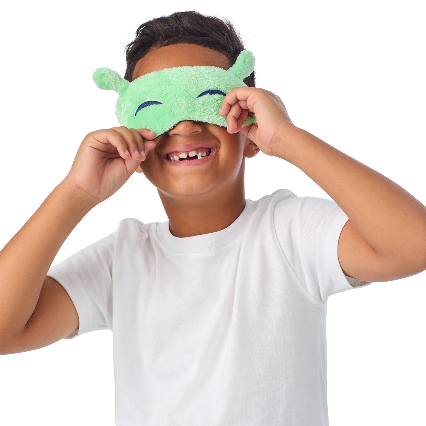 Stargazer Silver;@A boy wearing 2 Pack Fuzzy PJ Pants with Eye Mask