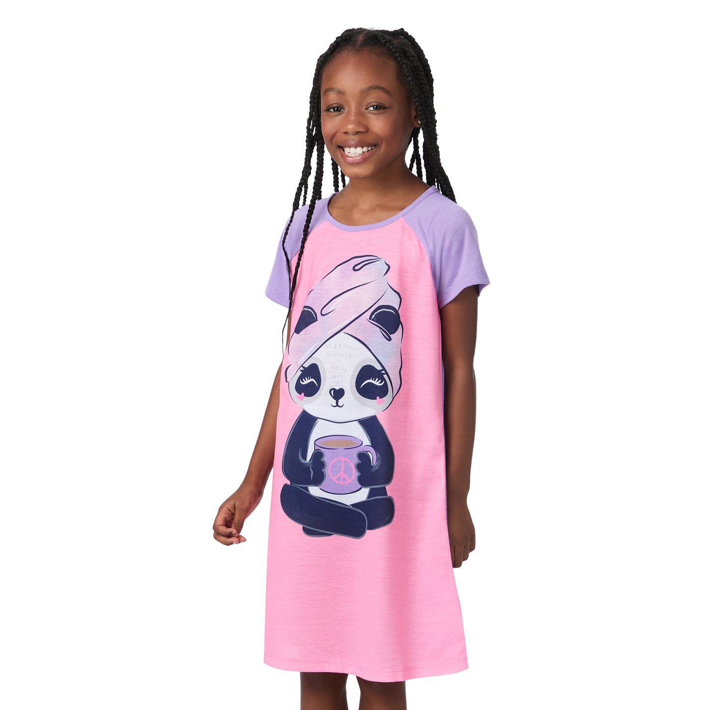Treat Yourself;@A girl is wearing Treat your self Short Sleeve Nightgown