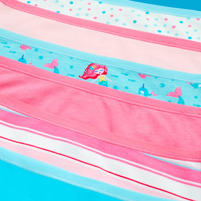 Ocean Princess Pack;@A Girls Cotton Brief Underwear 6-Pack in Ocean Princess Pack
