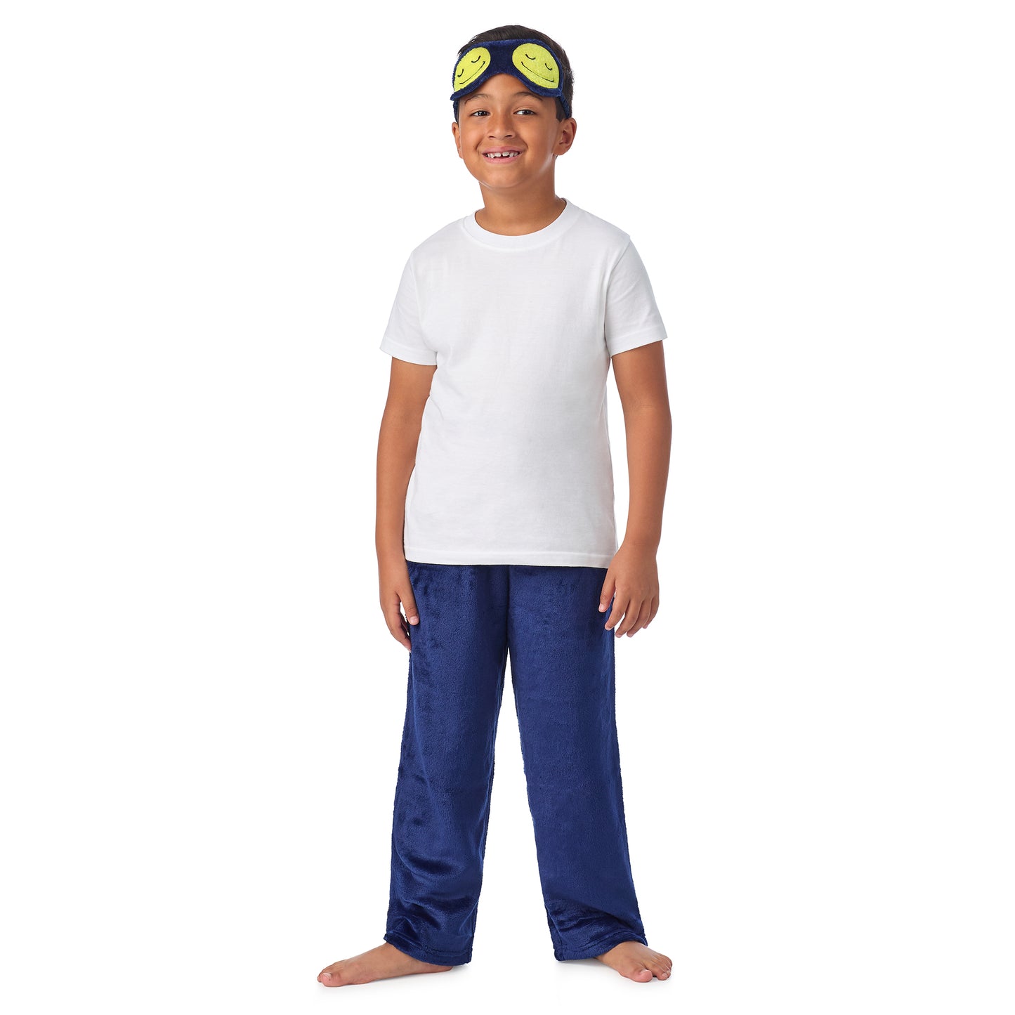 Midnight Mood;@A boy wearing 2 Pack Fuzzy PJ Pants with Eye Mask