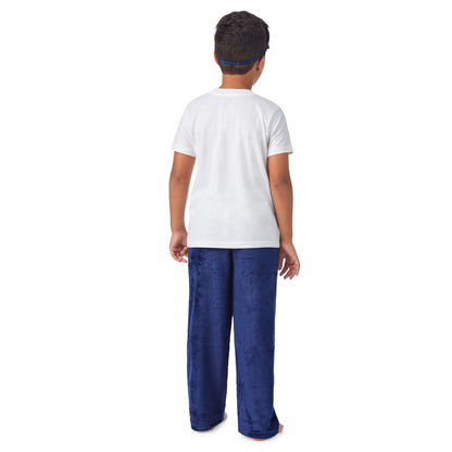 Midnight Mood;@A boy wearing 2 Pack Fuzzy PJ Pants with Eye Mask